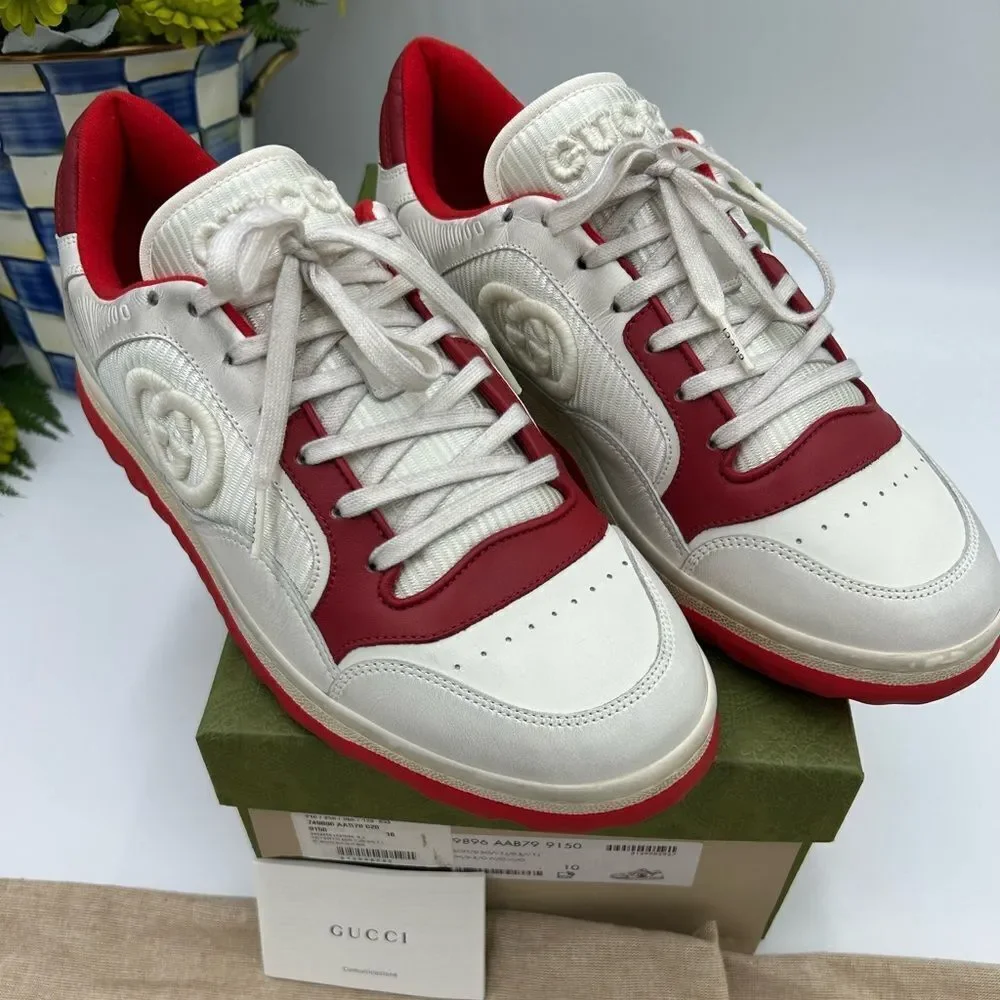 Men’s Gucci Mac 80 low top leather sneakers size 10 made in Italy
